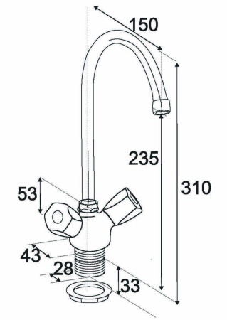 Смеситель елочка Центр Сантехники ЭМ902009