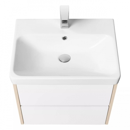 Тумба под умывальник Акватон Сканди 70 с умывальником Адриана 70 (1A251801SDB20+1WH501628), белый/дуб верона