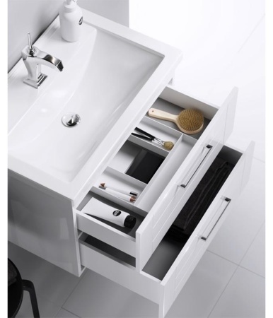 Тумба под умывальник подвесная Aqwella Манчестер с умывальником Фостер 700, белый MAN01072+4620008197746