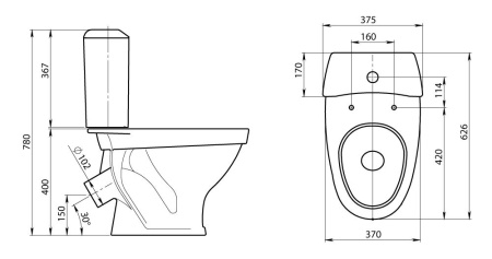 Унитаз-компакт Santeri Вест 1P2018S0000BF