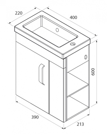 Тумба подвесная 40 см с умывальником Iddis Torr TOR40W1i95K
