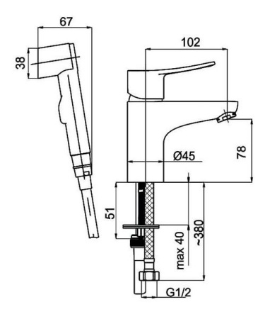 Смеситель для умывальника Rubineta Static-17 (N)
