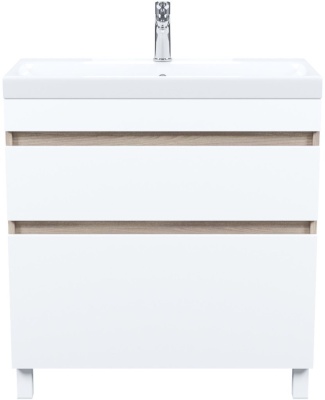 Тумба с умывальником Iddis Zodiac ZOD8ABFi95K, белая/под дерево