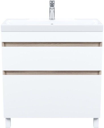 Тумба с умывальником Iddis Zodiac ZOD8ABFi95K, белая/под дерево