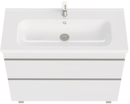 Тумба напольная Laparet Venus 100 с умывальником Creavit Ideal 100 белый глянец (LVE-WFCAB-100-01+ID100-00CB00E-0000)