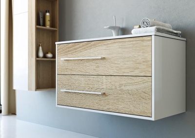 Тумба подвесная левая Aqwella Майами 90 с умывальником Malaga 900L Mai.01.09/L