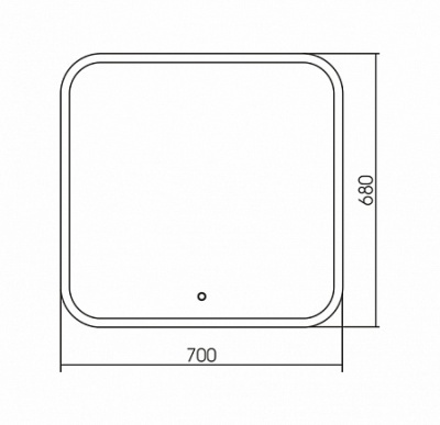 Зеркало Silver Mirror Stiv-Lite 700х685 (открытая подсветка, сенсорный выкл.)
