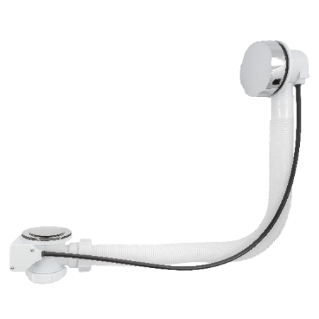 Сифон для ванны с переливом полуавтомат Aquant Standart, белый NV301-30-MR