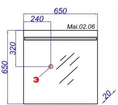 Панель с зеркалом с подсветкой AQWELLA Майами Л6 Mai.02.06 65см