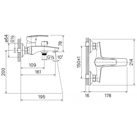 Смеситель для ванны Iddis Ray RAYSB02i02WA. Акция. Распродажа Образец