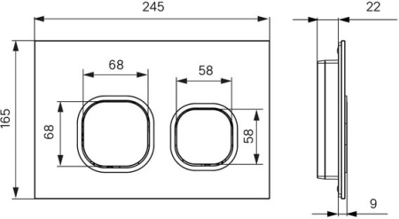Клавиша смыва универсальная IDDIS, черная UNG01BCi77