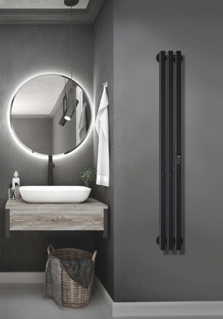 Полотенцесушитель Indigo Style 3 PRO (electro) 120/13 (таймер, скр.монтаж, унив.подкл.R/L, black) LSPRE120-13BRRt