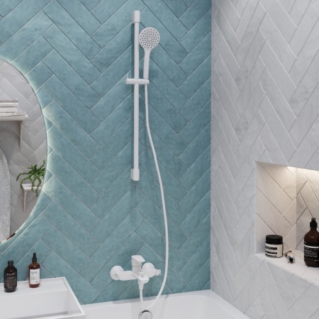 Смеситель для ванны/душа с коротким излиом Gross Aqua Evo белый 2155297MW