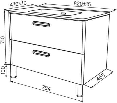 Тумба с умывальником напольная Iddis Brick 80, белая BRI80WFi95K