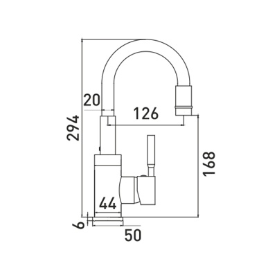 Смеситель для кухни с гибким изливом Gross Aqua ColorFlex, коричневый 3241508BR