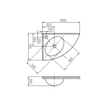 Умывальник Акватон Меблико 102 левый, без рейлинга