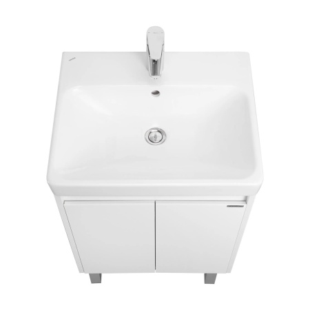 Тумба под умывальник Акватон Сканди Doors 55 с умывальником Адриана 55, белый 1A2788K0SD010