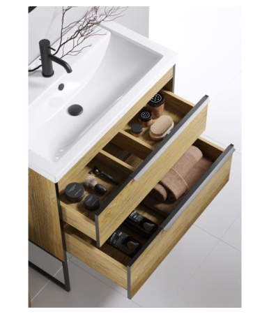 Тумба под умывальник Aqwella Fargo с умывальником Фостер 1000, дуб балтийский FRG0110DB+4640021065204