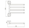 Держатель для полотенец поворотный четверной PMC A1026