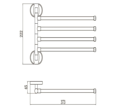 Держатель для полотенец поворотный четверной PMC A1026