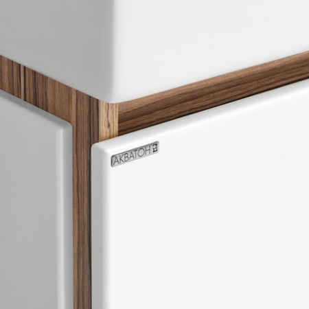 Тумба под умывальник подвесная Акватон Эклипс М левый с умывальником Эрис 46, эбони светлый