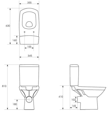 Унитаз-компакт Cersanit CARINA NEW CLEAN ON 011 KO-CAR011-3/5-COn-DL