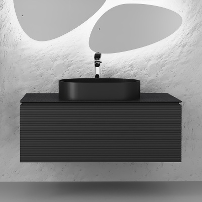 Тумба подвесная Jorno Stone 100 антрацит Stn.01.100/P/A/JR