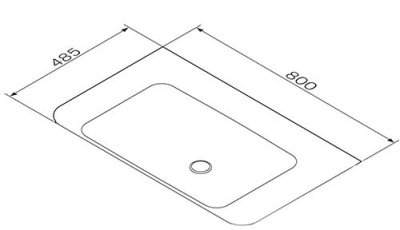 Умывальник AM.PM Sensation, искусственный мрамор 80см M30WPC0801WG
