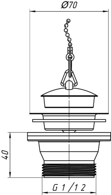 Выпуск с нержавеющей сеткой и пробкой Ани Пласт 1/2 M105