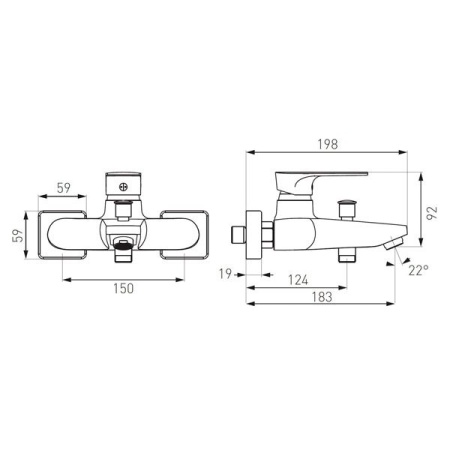 Смеситель для ванны Ferro Algeo Square BAQ1