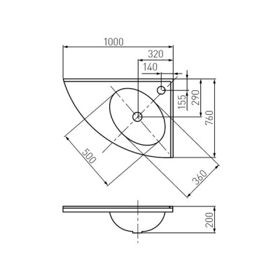 Умывальник Акватон Меблико 102 правый, без рейлинга