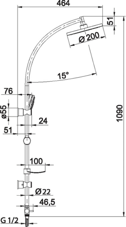 Душевая колонна Rubineta 624127 Stream