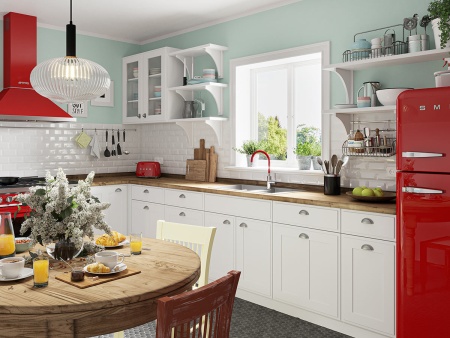 Смеситель для кухни с гибким изливом Ferro Zumba, красный BZA4R. Образец. Распродажа