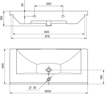 Тумба IDEA Квадро 100 с умывальником Миранда 100