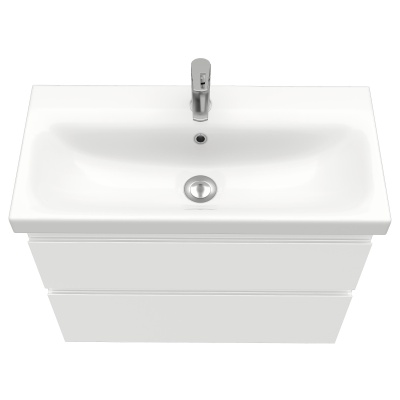 Тумба подвесная Laparet Optimum Slim 80 с умывальником Cersanit Moduo Slim 80 белый глянец LO-WCAB-80SL-01+S-UM-MOD80SL/1