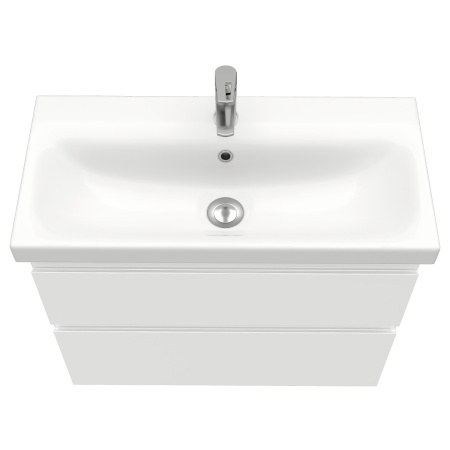 Тумба подвесная Laparet Optimum Slim 80 с умывальником Cersanit Moduo Slim 80 белый глянец LO-WCAB-80SL-01+S-UM-MOD80SL/1