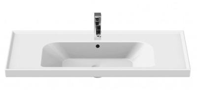 Тумба подвесная Laparet Sargas 100 с умывальником Cerastyle Frame 100 белый глянец (LS-WCAB-100-01+VB015A02U00)