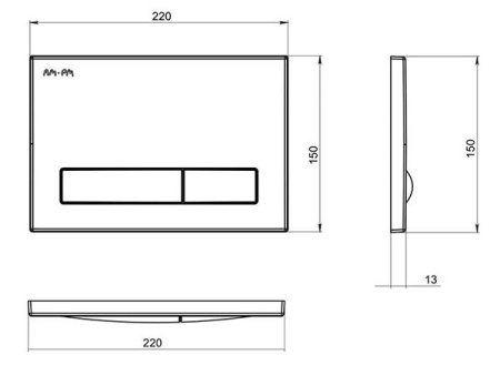 Кнопка для инсталляции AM.PM глянцевый хром I014151