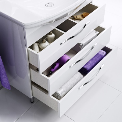 Тумба напольная Aqwella Барселона 105 с умывальником Стиль 1050 белый Agr.01.10/3