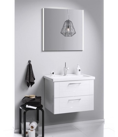 Тумба под умывальник подвесная Aqwella Манчестер с умывальником Фостер 700, белый MAN01072+4620008197746