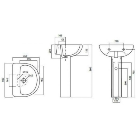 Умывальник AM.PM Joy C854221WH 56 см