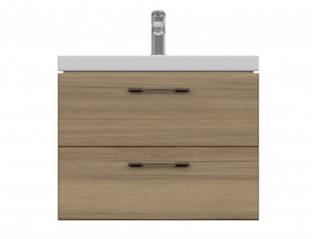 Тумба с умывальником подвесная Cersanit LARA 60 с умывальником COMO 60 орех A63414