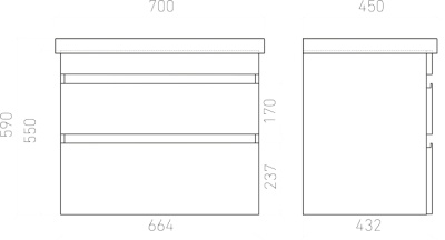 Тумба подвесная Laparet SARGAS 70 с умывальником Cerastyle Frame 70 дуб Йорк (LS-WCAB-70-221+VB015K42U00)