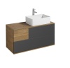 Тумба под умывальник подвесная Акватон Терра 105, дуб Кантри/антрацит 1A246901TEKA0