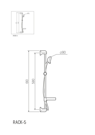 Стойка для душа с лейкой РМС RACK-5