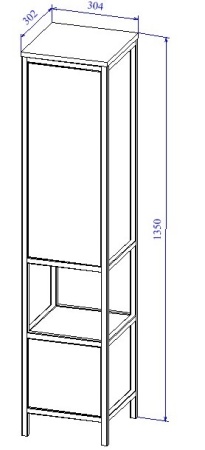 Пенал напольный Cersanit BOTANIQUE 30 А63016, универсальный зелёный