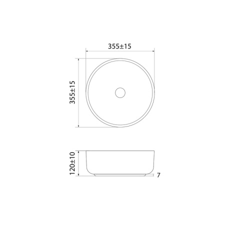 Умывальник накладной Iddis Ray 35 RAYBM03i27, черный