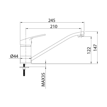 Смеситель для кухни с поворотным изливом Milardo Meal M06SB00M05