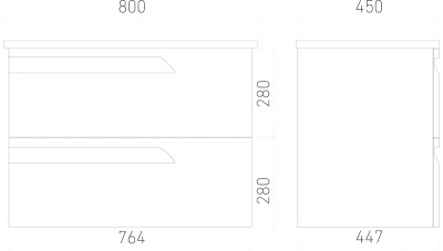 Тумба подвесная Laparet Atlas 80 с умывальником Elite 80, кашемир матовый (LA-WCAB-80-125+VB032M22U00)