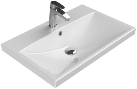 Тумба подвесная Laparet Vitrum 70 с умывальником Cerastyle Elite 70, белый матовый (LV-WCAB-70-11+VB032K42U00)